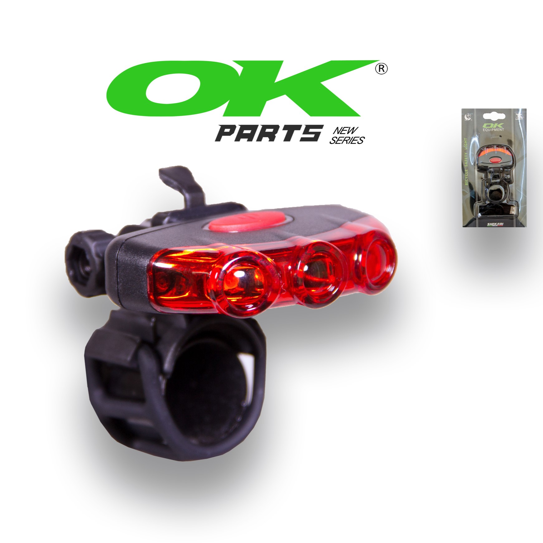چراغ عقب شارژی دوچرخه اوکی (OK)  XC-170